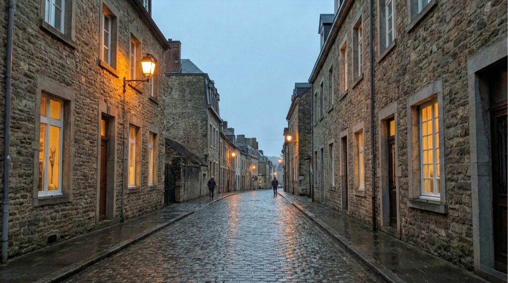 Arrival in a European city at dusk, setting an intentional pace before sightseeing begins
